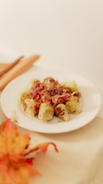 alcachofas con jamón